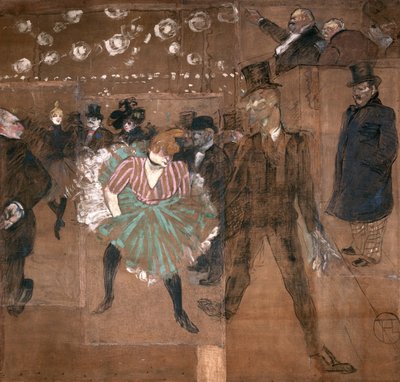 Dans på Moulin Rouge: La Goulue (1870-1927) och Valentin le Desosse (1843-1907) 1895 av Henri de Toulouse Lautrec